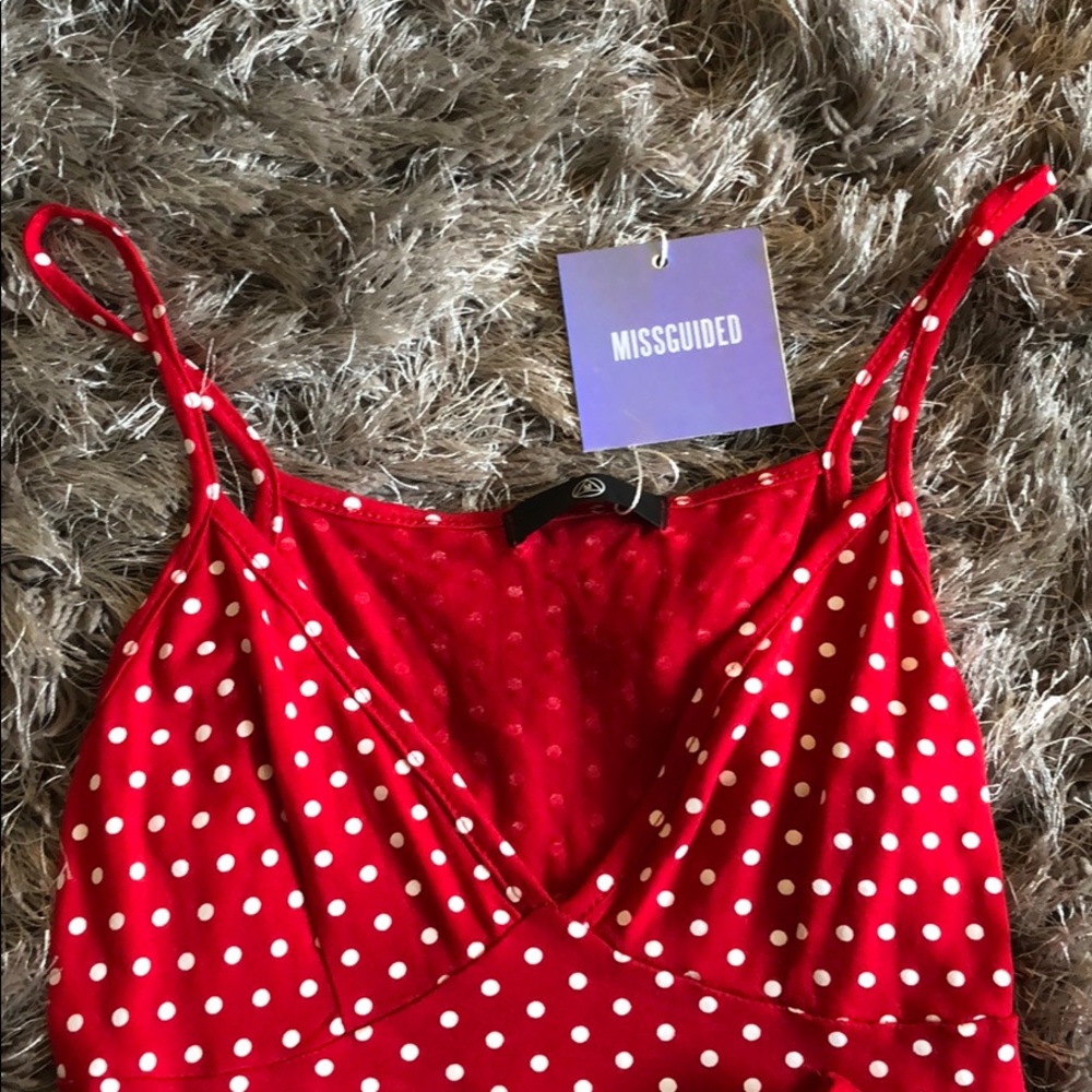 NWT Missguided red polka dot bodysuit